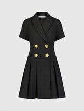 Black Tweed Short Sleeve Blazer Mini Dress